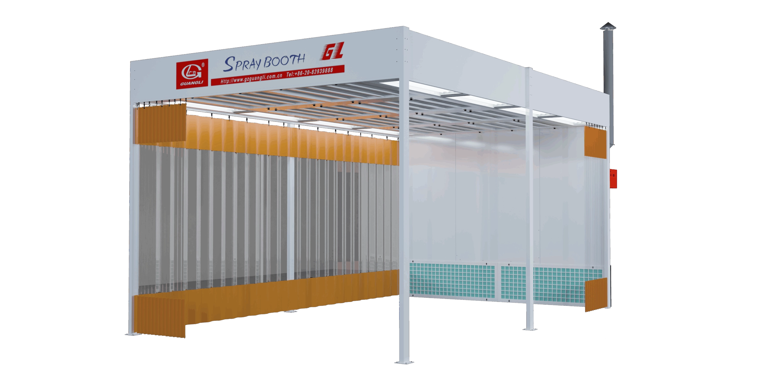 Пост подготовки к окраске с подогревом и верхним пленумом Guangli GL422